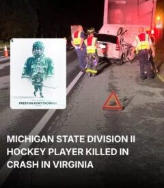 Preston Korytkowski Death, Obituary: Michigan State Hockey Captain, 22, Dies in Virginia I-95 Crash